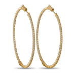 14K Yellow Gold 1.80ct Diamond Inside-Out Hoop Earrings