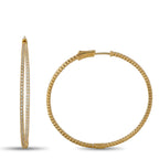 14K Yellow Gold 1.72ct Diamond Inside-Out Hoop Earrings