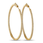 14K Yellow Gold 1.54ct Diamond Inside-Out Hoop Earrings