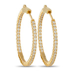 14K Yellow Gold 1.30ct Diamond Inside-Out Hoop Earrings
