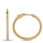 14K Yellow Gold 1.30ct Diamond Inside-Out Hoop Earrings