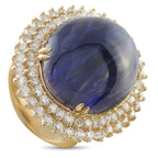14K Yellow Gold 2.28ct Diamond and Iolite Ring