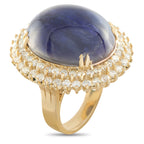 14K Yellow Gold 2.28ct Diamond and Iolite Ring