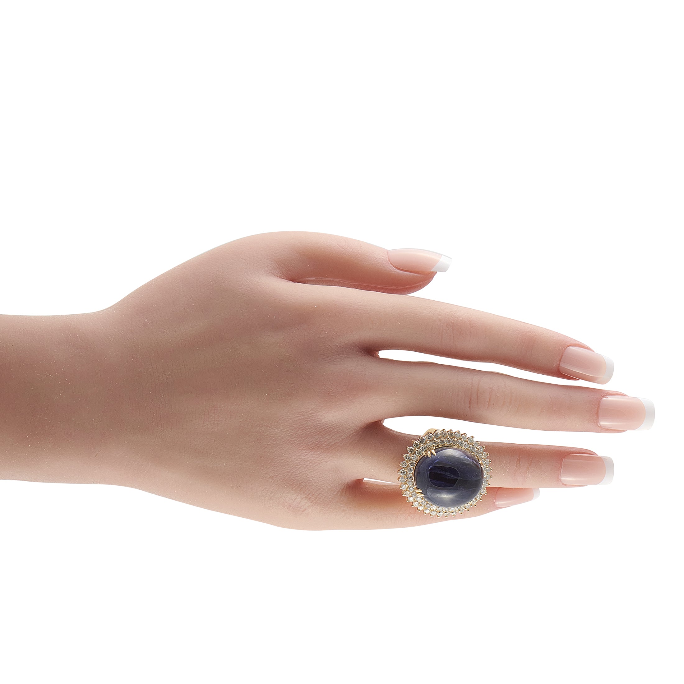 14K Yellow Gold 2.28ct Diamond and Iolite Ring