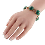 14K Yellow Gold 1.80ct Diamond and Malachite Bracelet