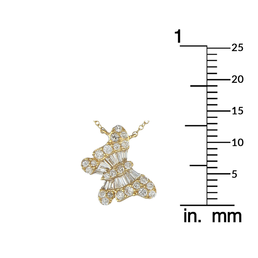 Exclusive 14K Yellow Gold 0.75ct Diamond Butterfly Pendant Necklace