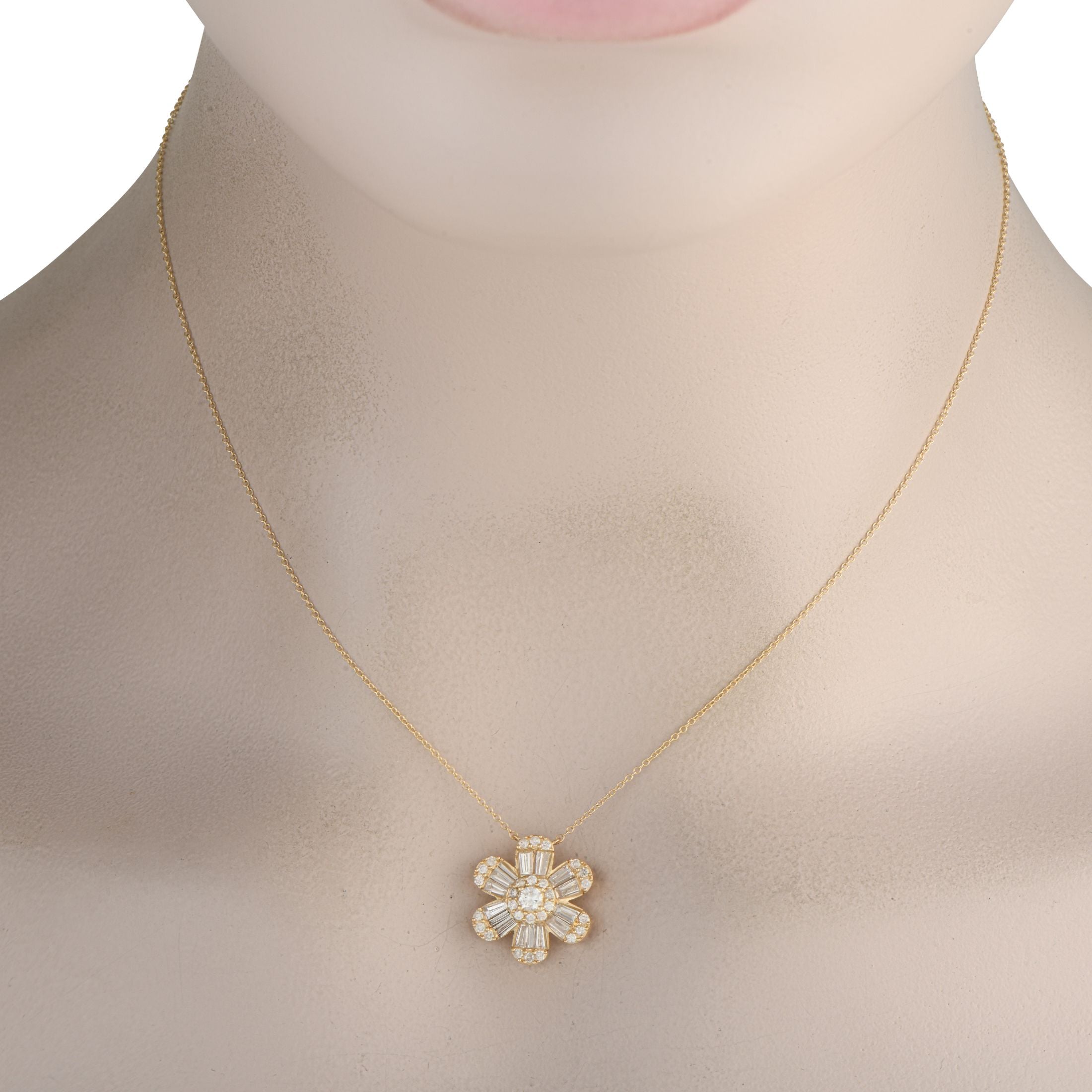 Exclusive 14K Yellow Gold 1.25ct Diamond Pendant Necklace