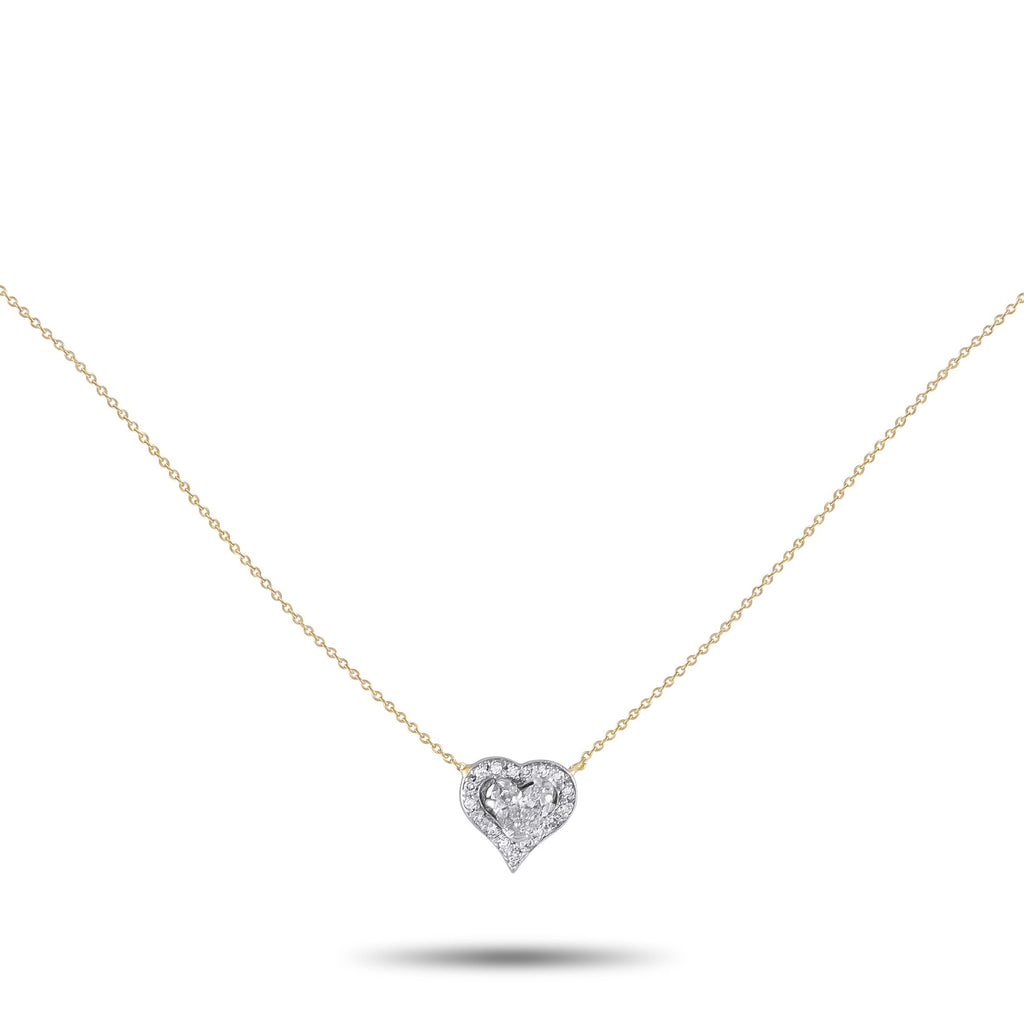 Exclusive 14K Yellow Gold 0.71ct Diamond Heart Necklace MF04-080625 – This charming 14K Yellow Gold necklace is the perfect w