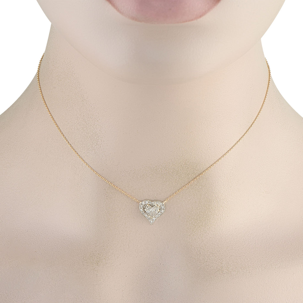 Exclusive 14K Yellow Gold 0.71ct Diamond Heart Necklace