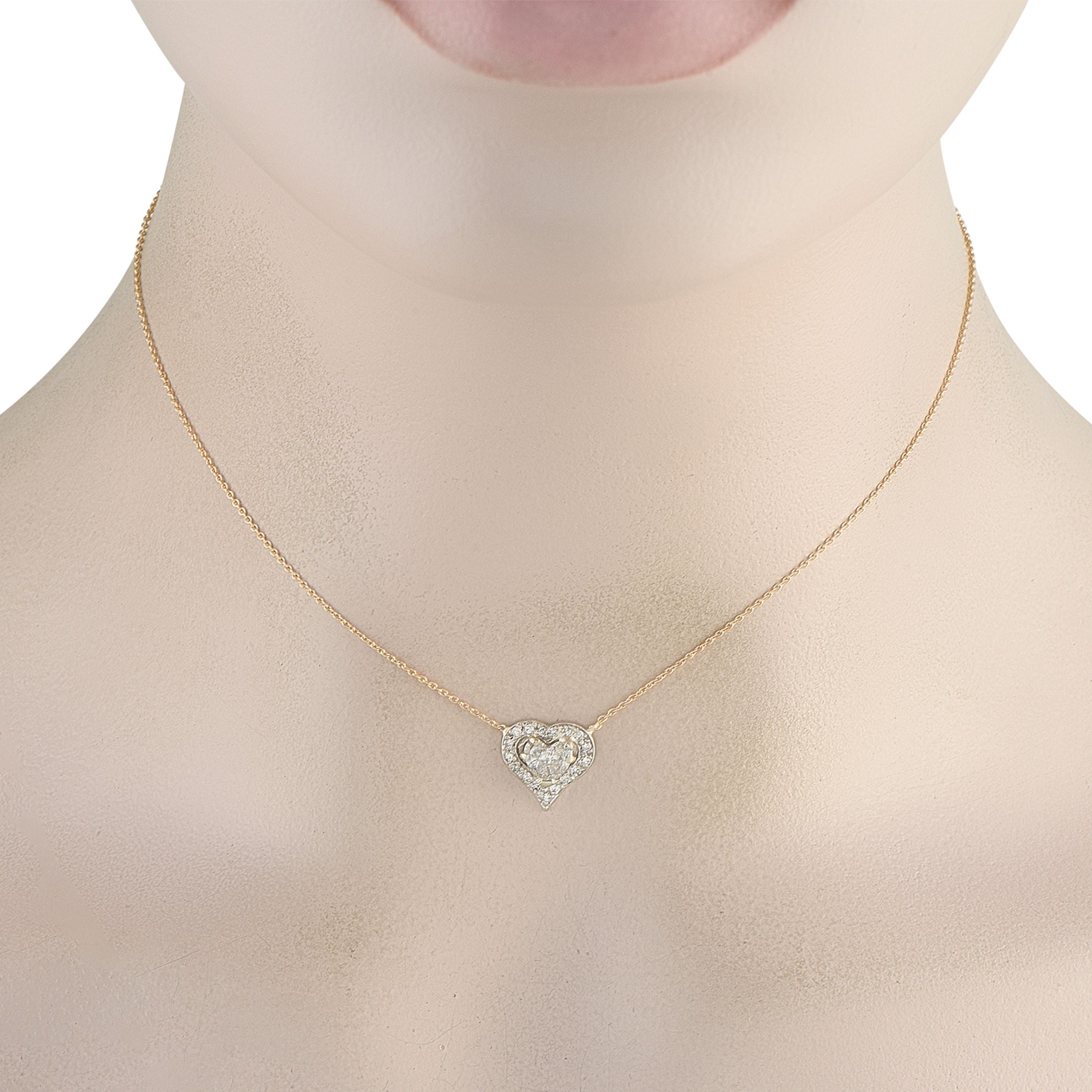 Exclusive 14K Yellow Gold 0.71ct Diamond Heart Necklace