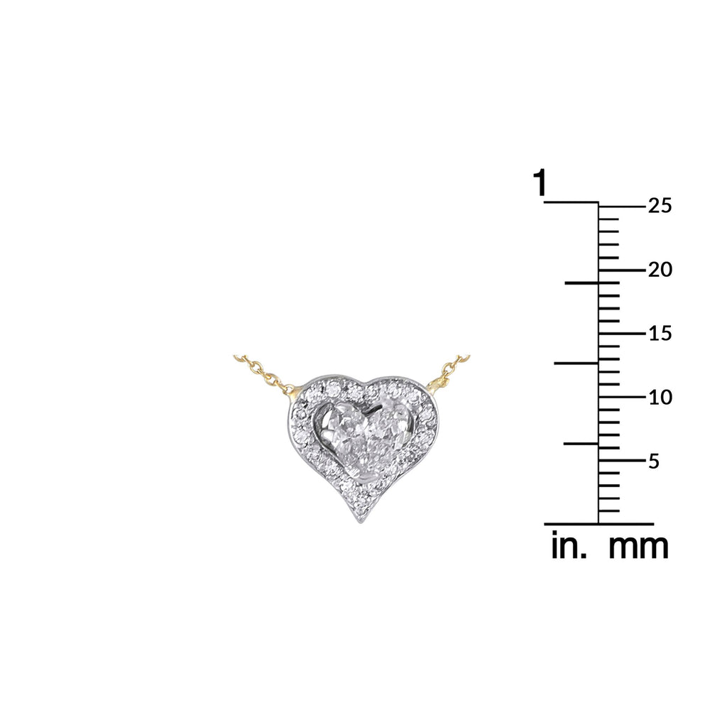 Exclusive 14K Yellow Gold 0.71ct Diamond Heart Necklace
