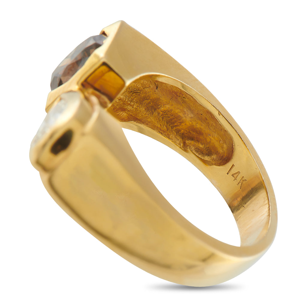 14K Yellow Gold 1.41ct Diamond Geometric Ring
