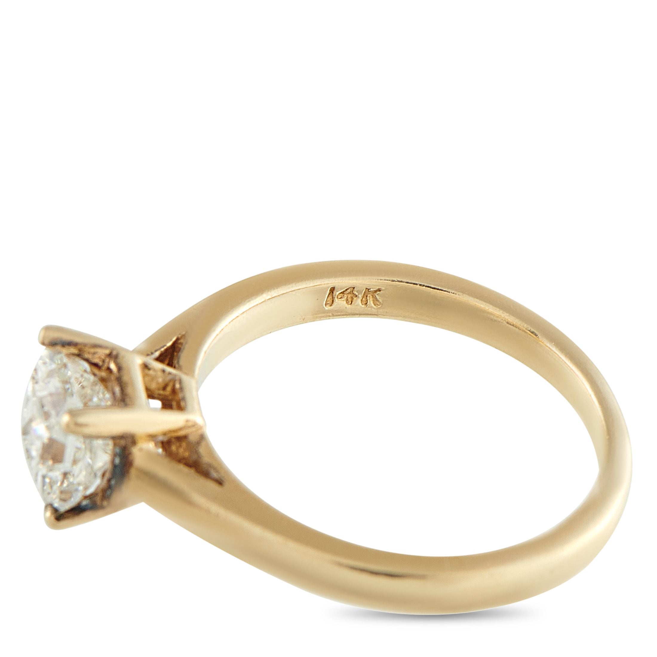 Exclusive 14K Yellow Gold 1.0ct Diamond Solitare Ring