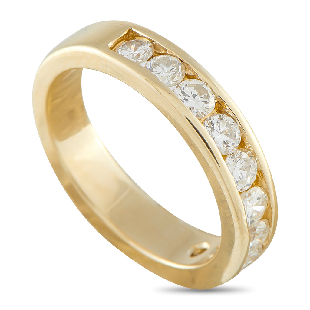 14K Yellow Gold 0.75ct Diamond Half-Eternity Band
