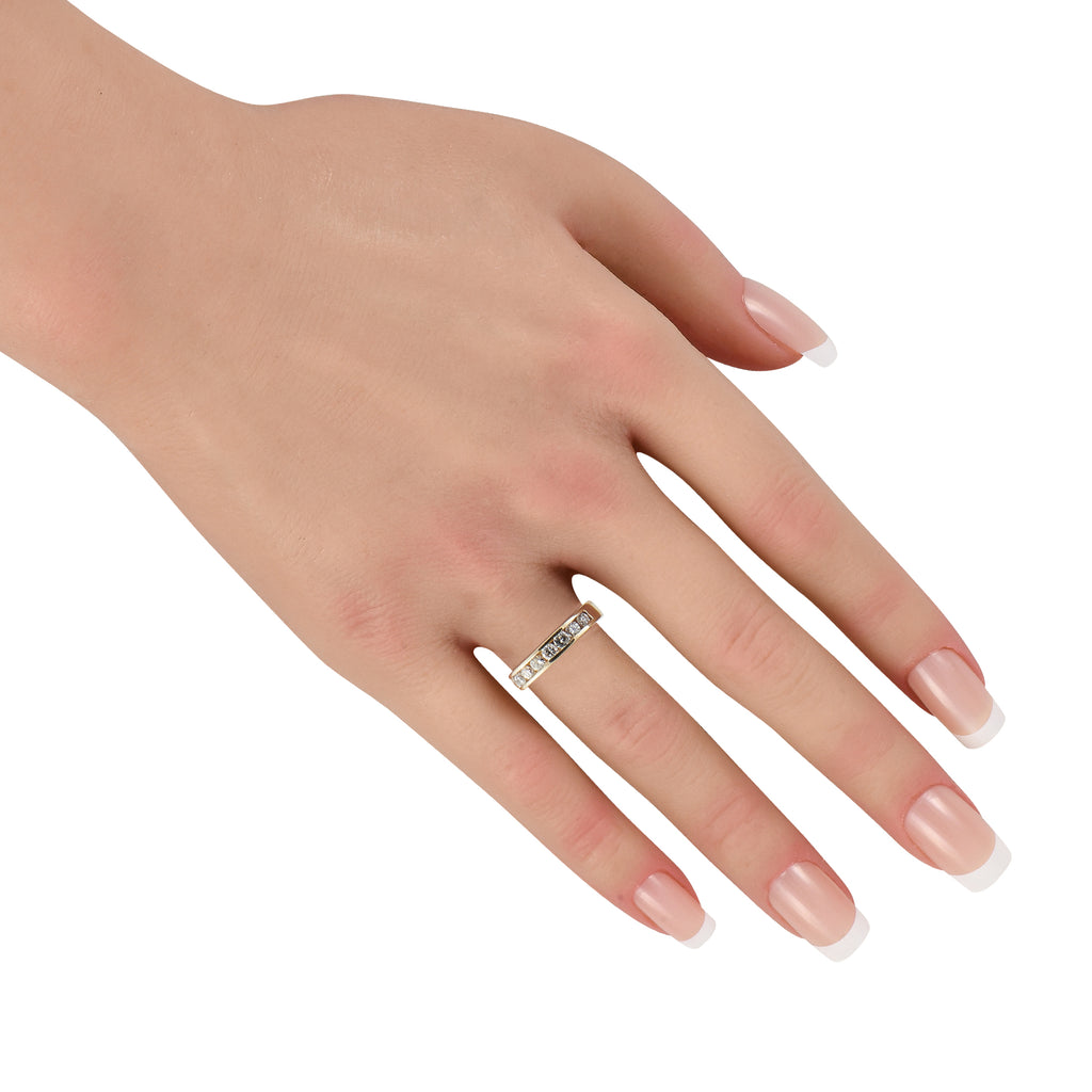 14K Yellow Gold 0.75ct Diamond Half-Eternity Band