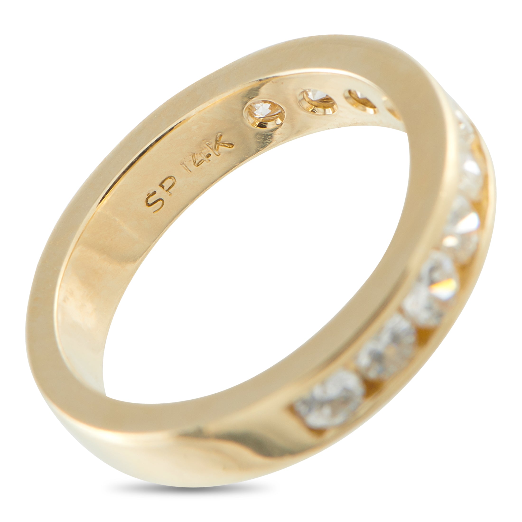 14K Yellow Gold 0.75ct Diamond Half-Eternity Band