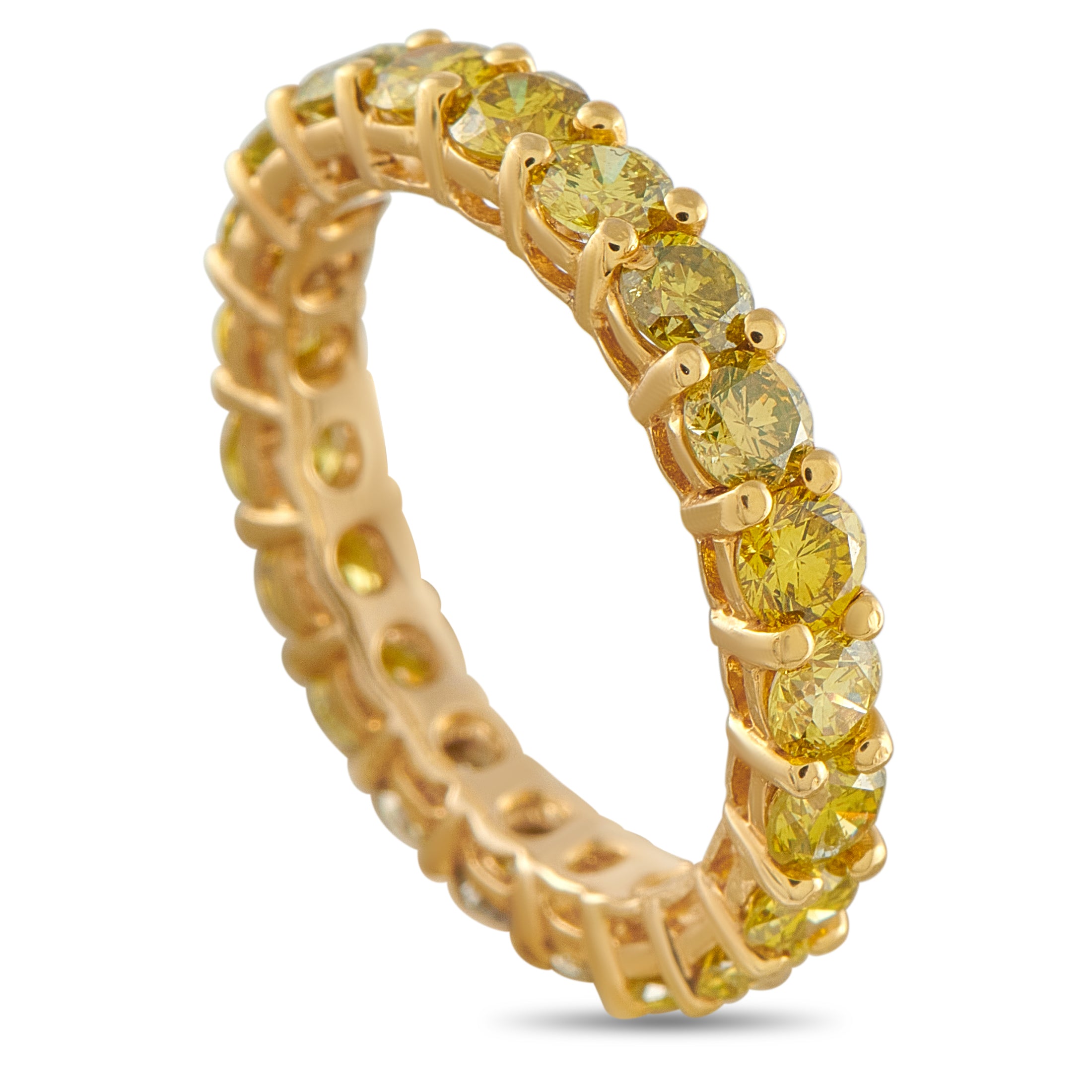 14K Yellow Gold 2.50ct Yellow Diamond Eternity Ring