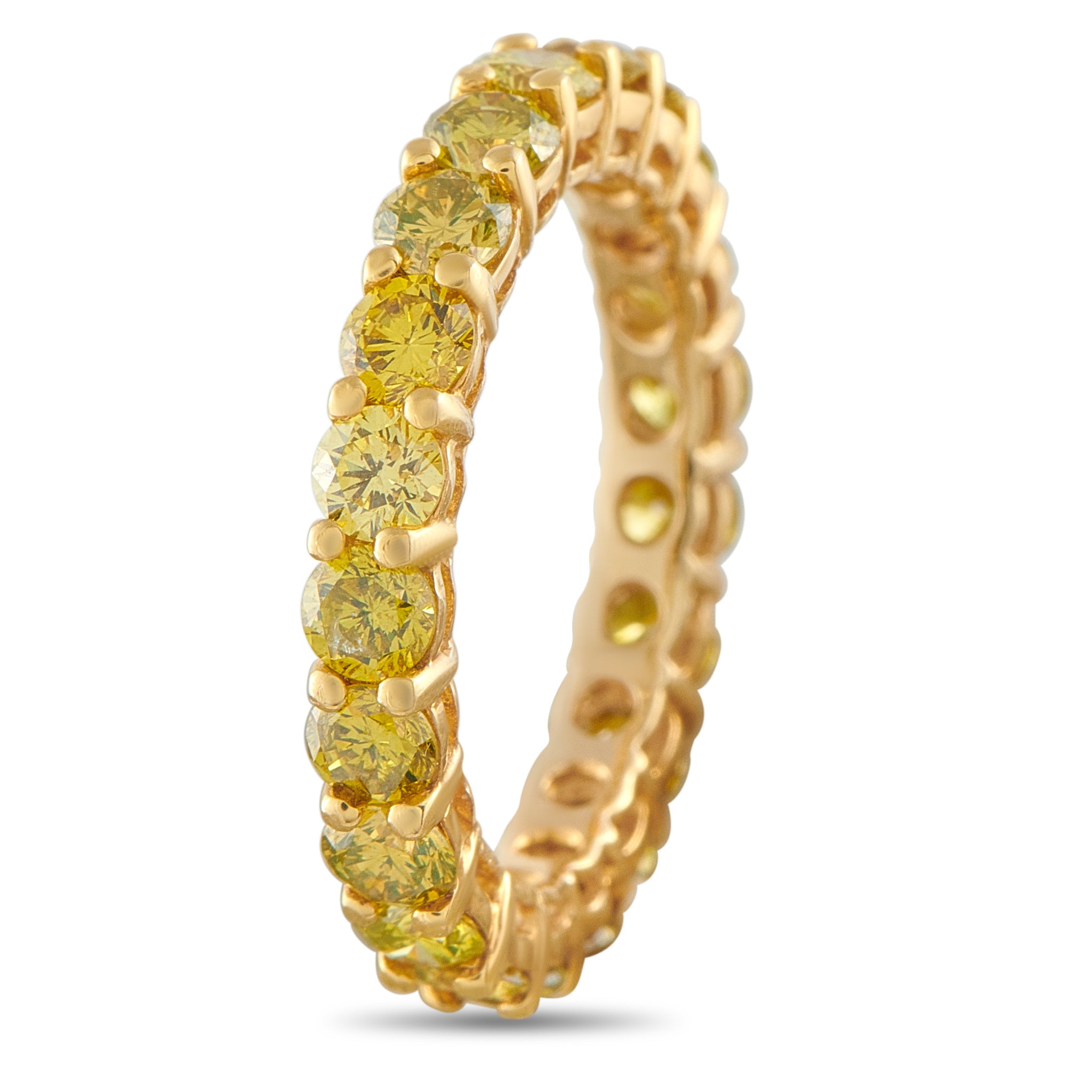 14K Yellow Gold 2.50ct Yellow Diamond Eternity Ring