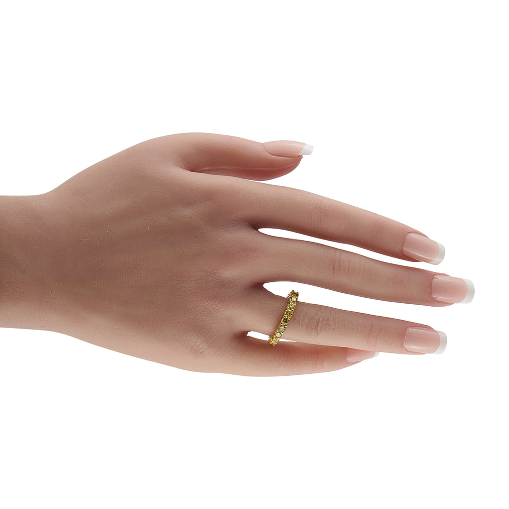 14K Yellow Gold 2.50ct Yellow Diamond Eternity Ring