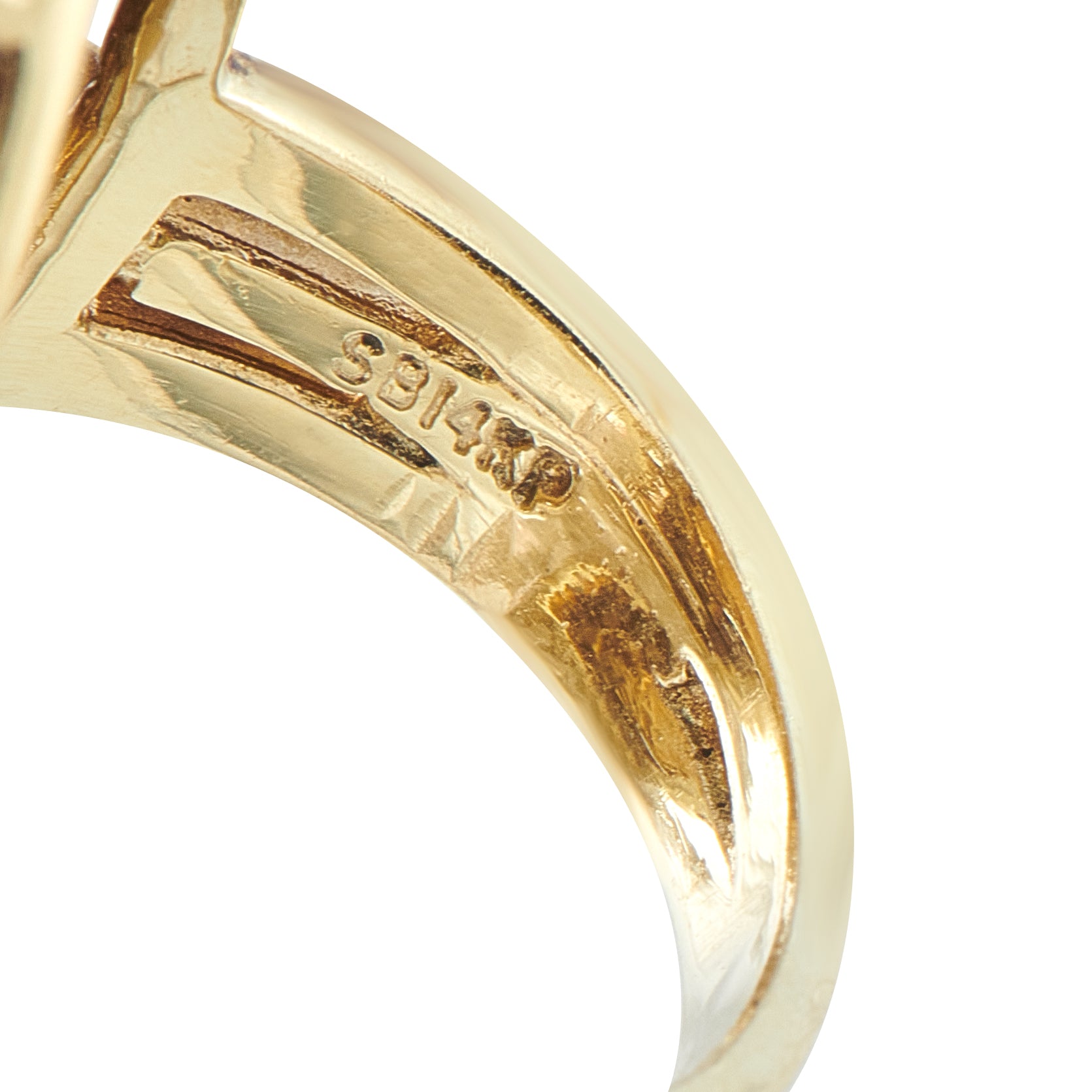 14K Yellow Gold 0.45ct Diamond and Enamel Ring