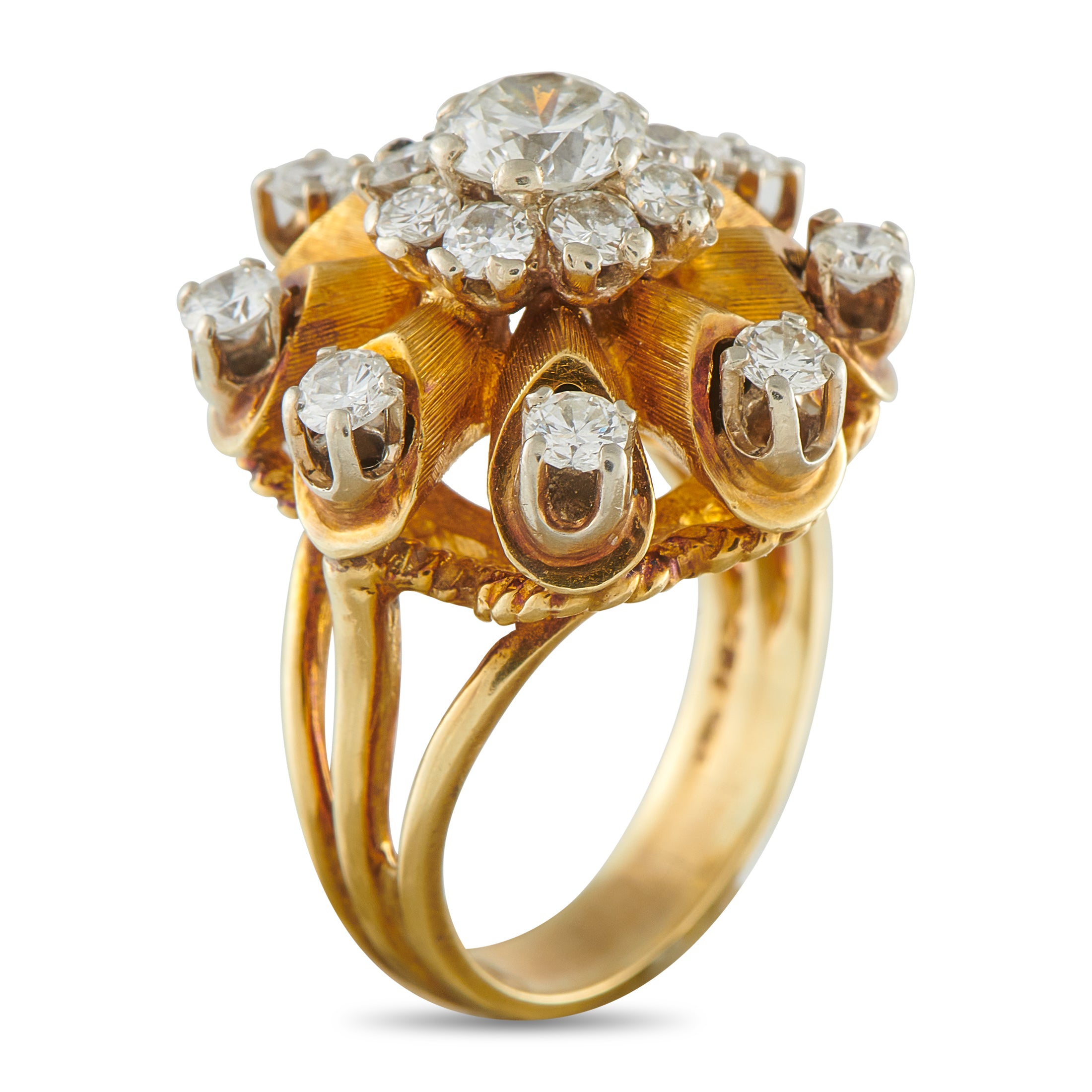 14K Yellow Gold 2.0ct Diamond Ring