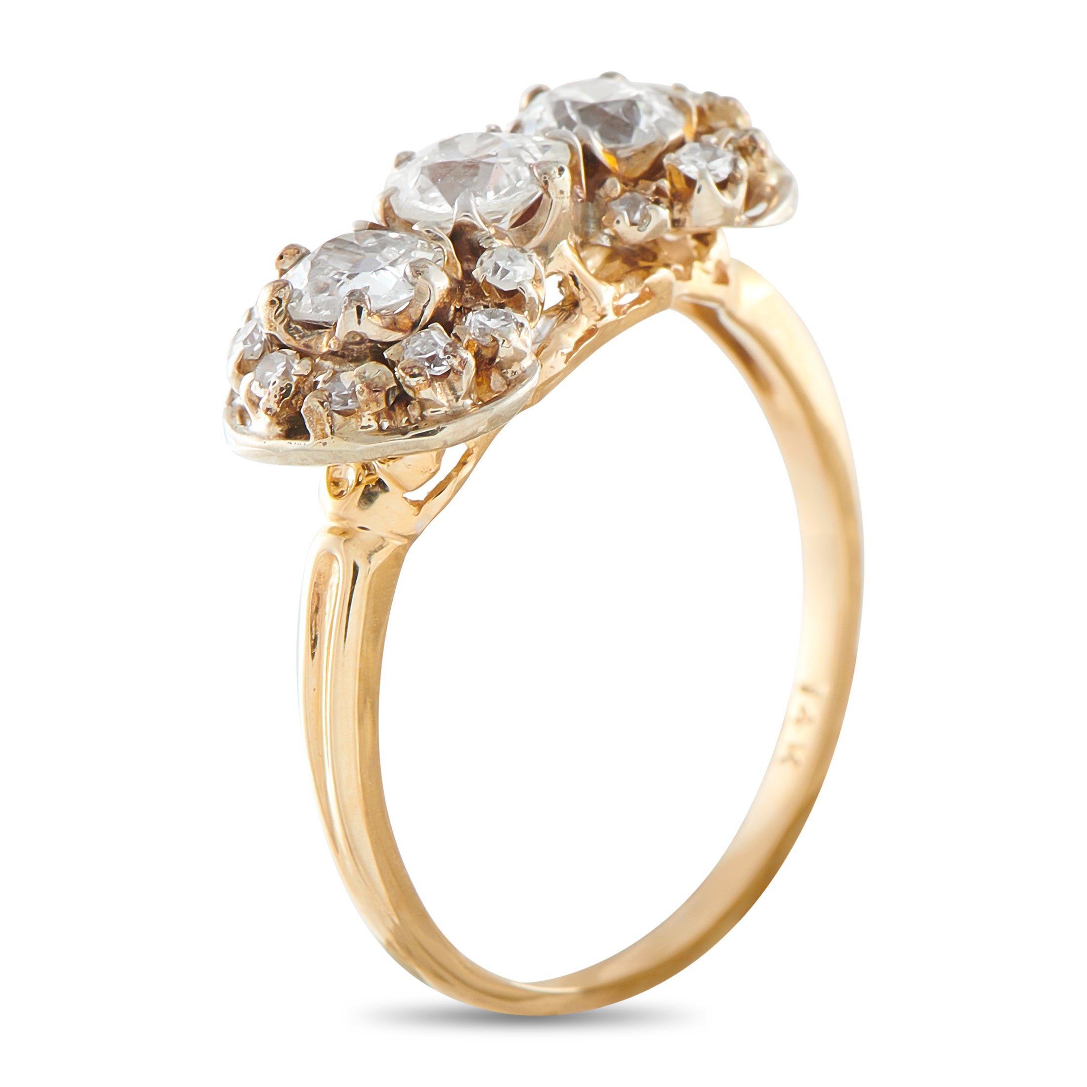 Antique 14K Yellow Gold 1.0ct Diamond Ring