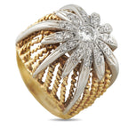 Vintage 14K Yellow Gold 0.48ct Diamond Dome Ring