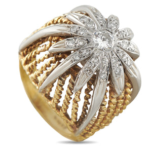 Vintage 14K Yellow Gold 0.48ct Diamond Dome Ring