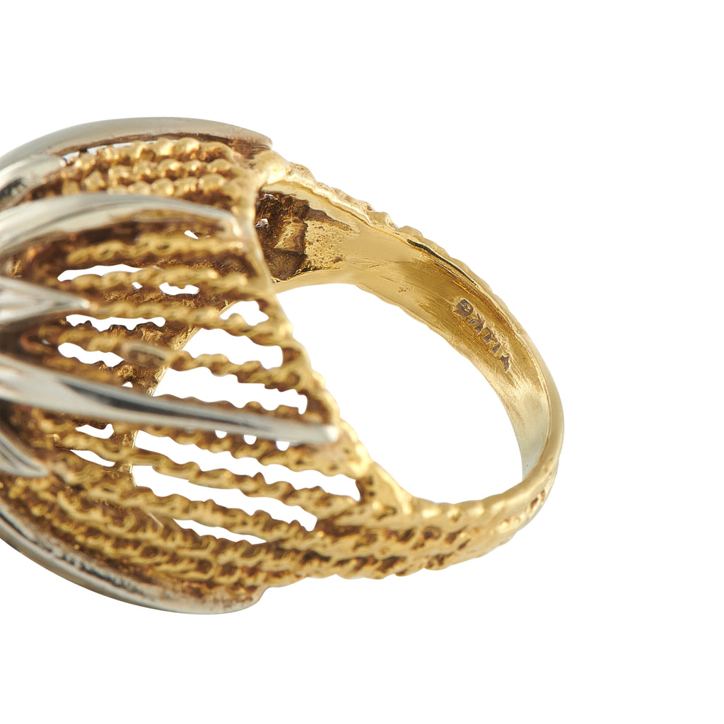 Vintage 14K Yellow Gold 0.48ct Diamond Dome Ring