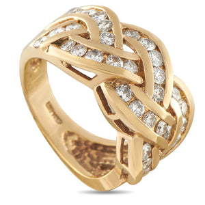 14K Yellow Gold 1.14ct Diamond Woven Ring