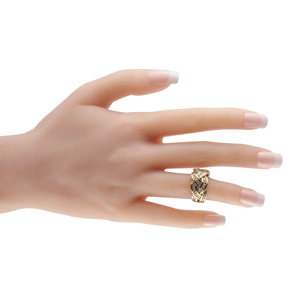 14K Yellow Gold 1.14ct Diamond Woven Ring