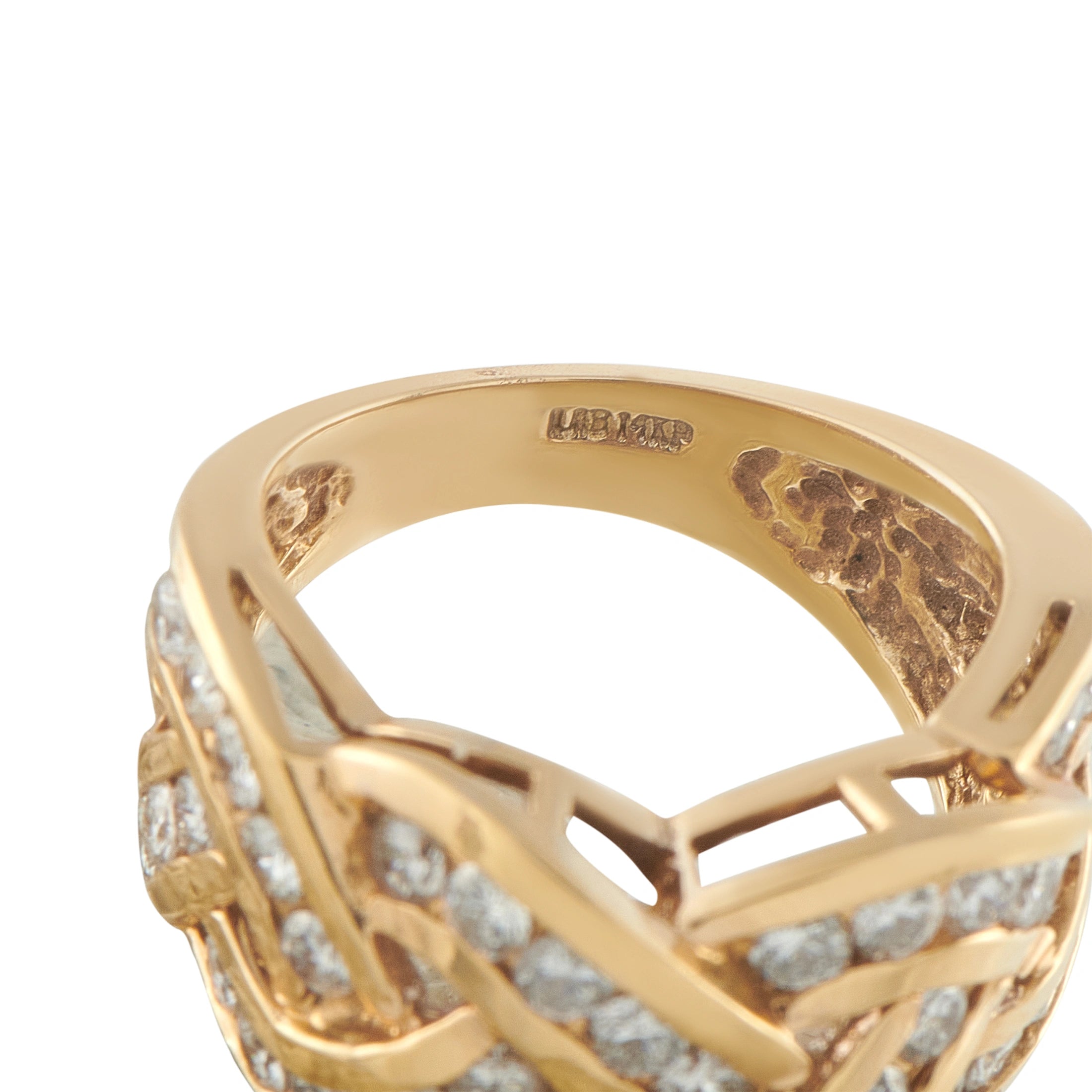 14K Yellow Gold 1.14ct Diamond Woven Ring