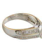 14K gold diamond ring interior hallmark and diamond-set band