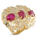 14K Yellow Gold 1.0ct Diamond and Ruby Ring