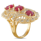 14K Yellow Gold 1.0ct Diamond and Ruby Ring
