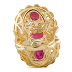 14K Yellow Gold 1.0ct Diamond and Ruby Ring