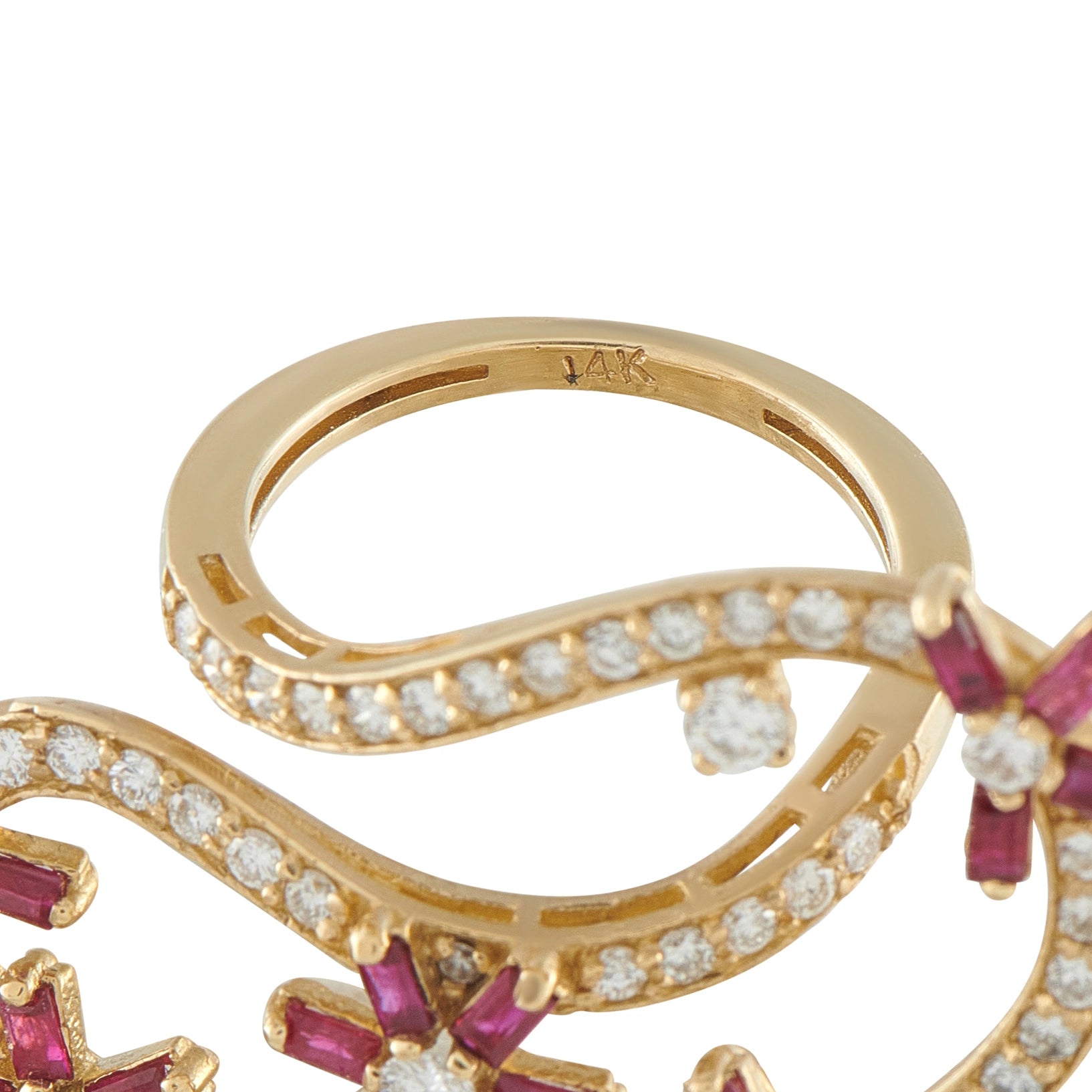 14K Yellow Gold 0.65ct Diamond and Ruby Ring