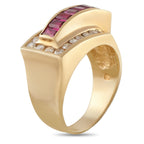 14K Yellow Gold 0.36ct Diamond and Ruby Ring