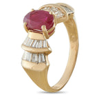 14K Yellow Gold 1.0ct Diamond and Ruby Cocktail Ring