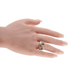 14K Yellow Gold 0.32ct Diamond, Ruby, and Sapphire Ring