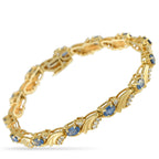Exclusive 14K Yellow Gold 0.65ct Diamond and Sapphire Bracelet MF07-080825 – A classically elegant design makes this bracelet