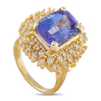 14K Yellow Gold 0.92ct Diamond and Tanzanite Ring