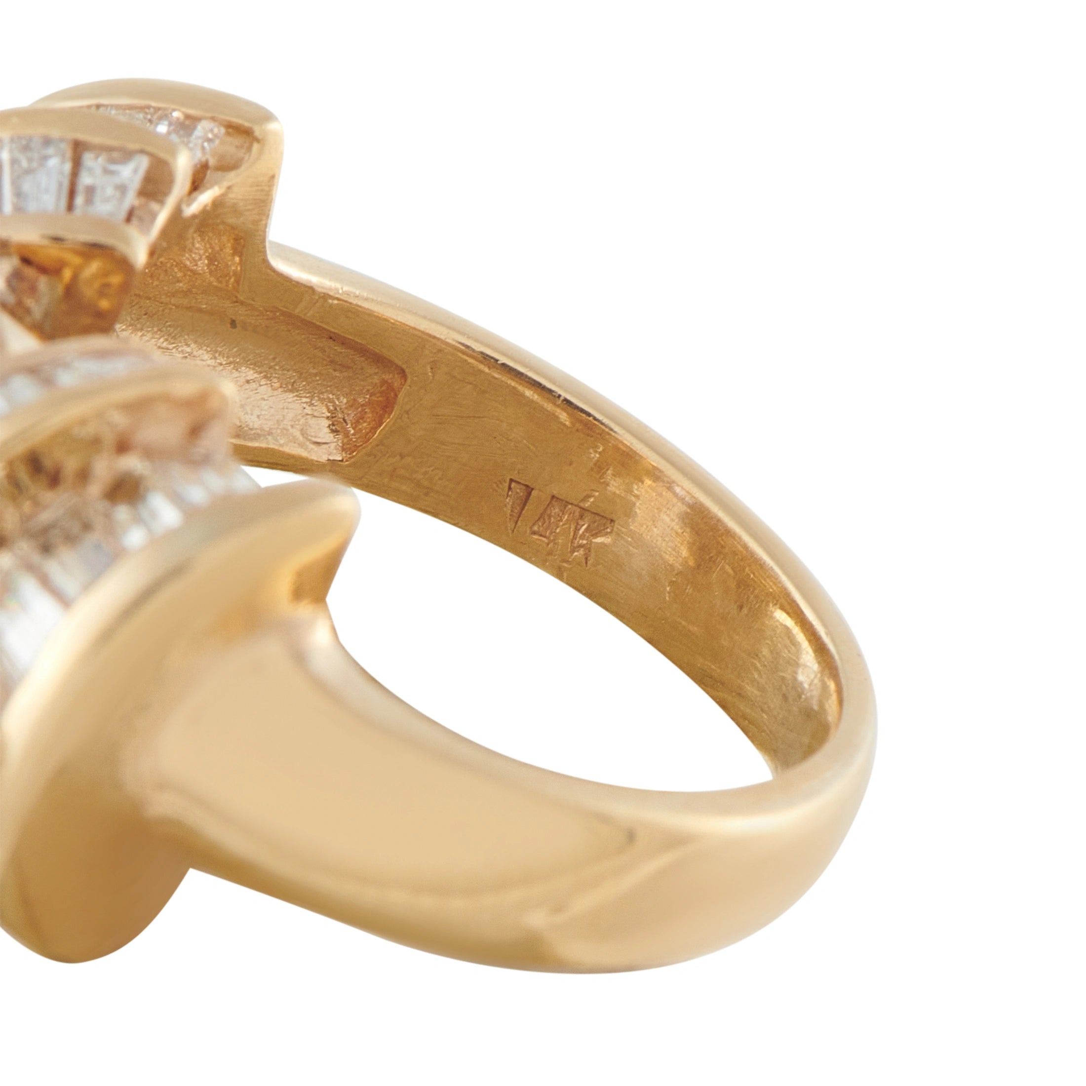 14K Yellow Gold 2.20ct Diamond and Tanzanite Cocktail Ring