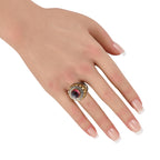 14K Yellow Gold 1.0ct Diamond and Tourmaline Ring