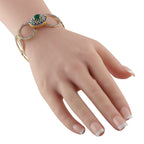 14K Yellow Gold Emerald and Enamel Bracelet