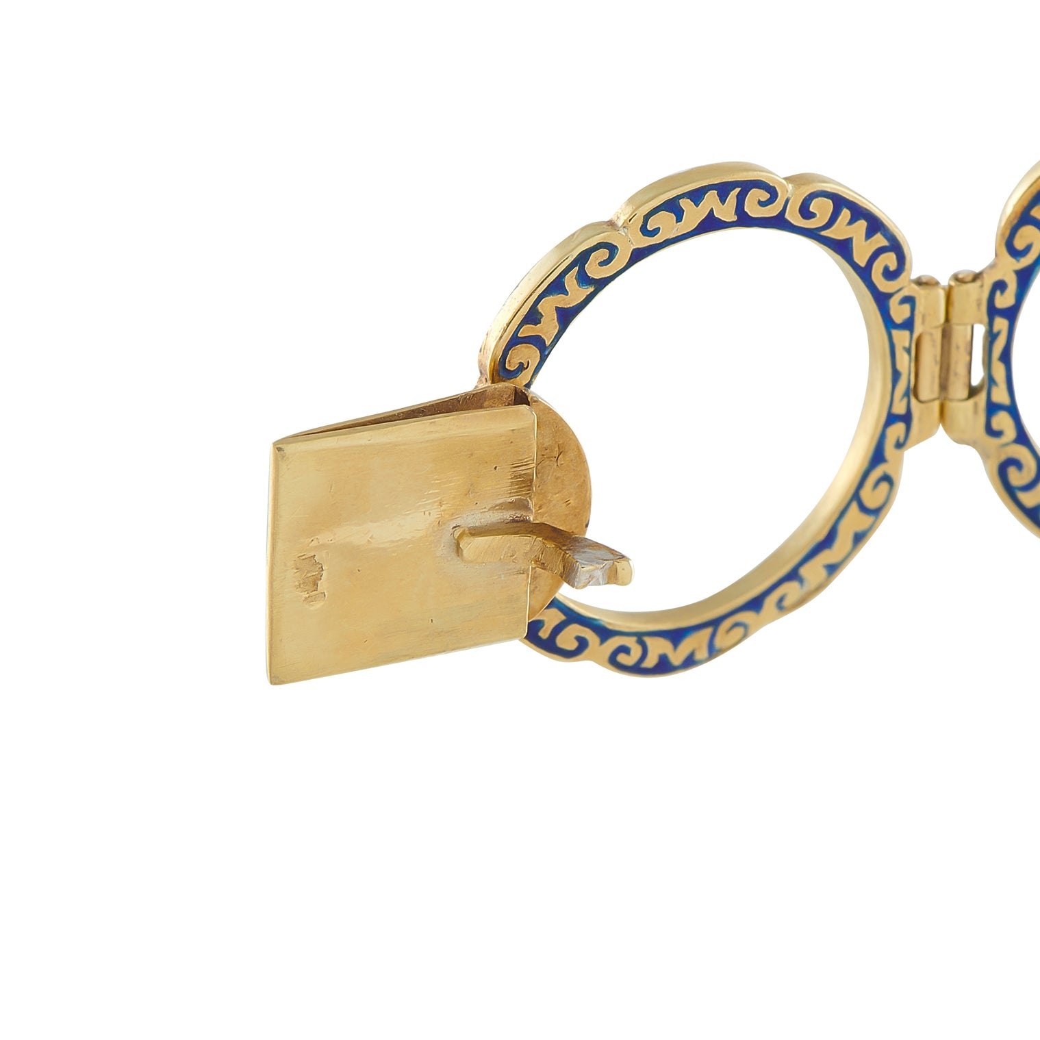 14K Yellow Gold Emerald and Enamel Bracelet