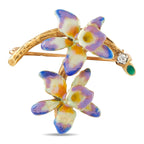 14K Yellow Gold Enamel Pin