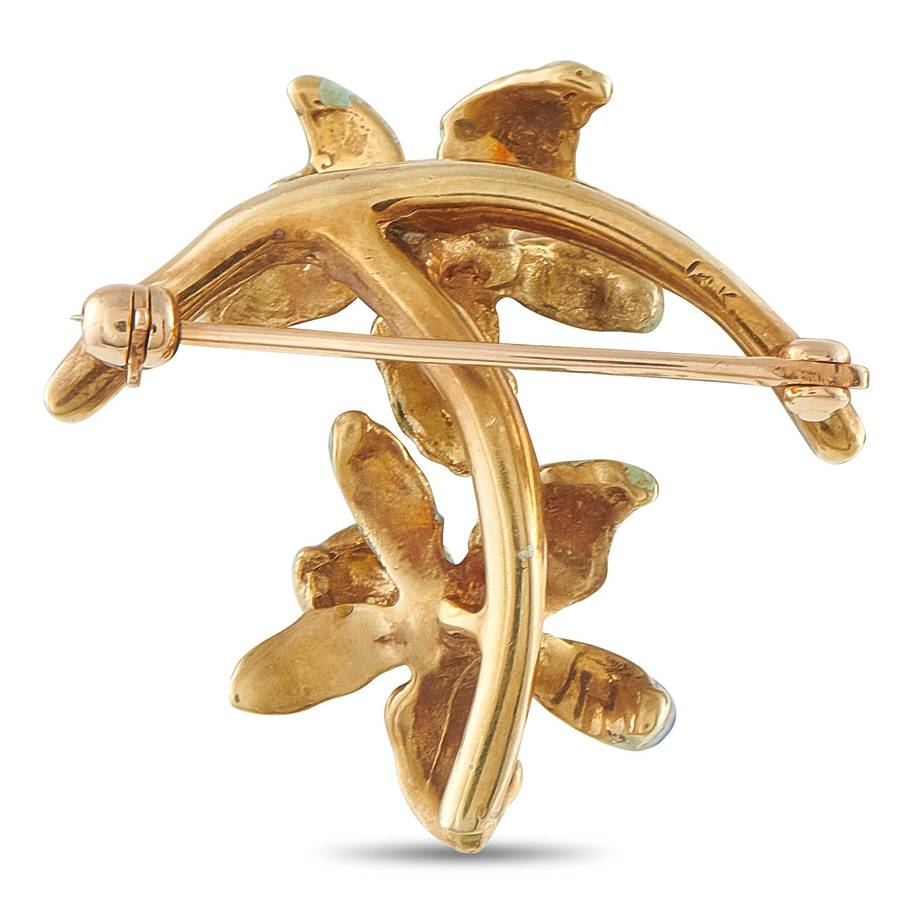 14K Yellow Gold Enamel Pin