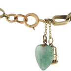 Vintage 14K Yellow Gold Carved Jade Bracelet