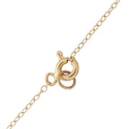 14K yellow gold chain with clasp and heart jade pendant bail detail